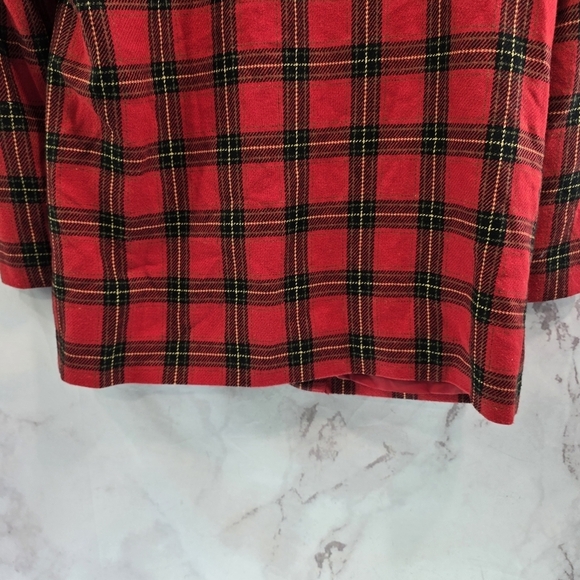 Vintage Blazer Womens Large Red Plaid 1 Button Wool Academia Scotch 90s Y2K 12 - Picture 7 of 11